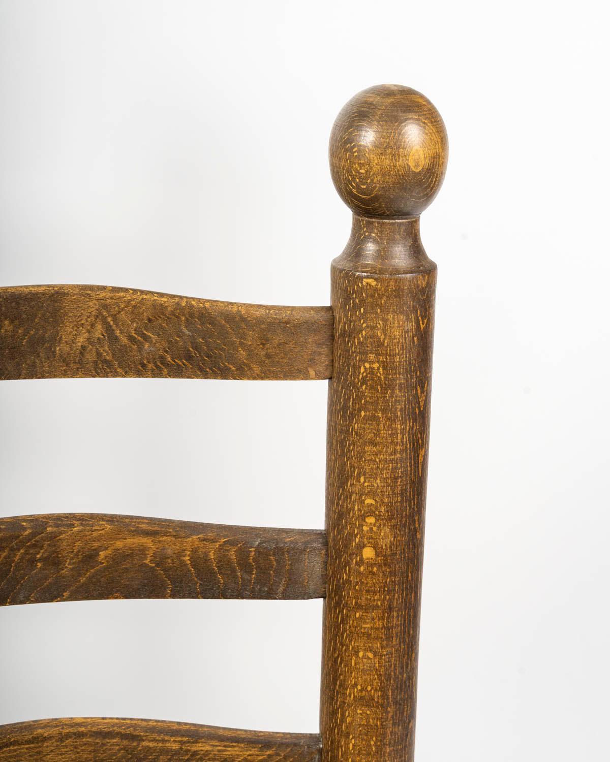 Set of Six Charles Dudouyt Dining Chairs in Wood and Cane, 20th Century. For Sale 1