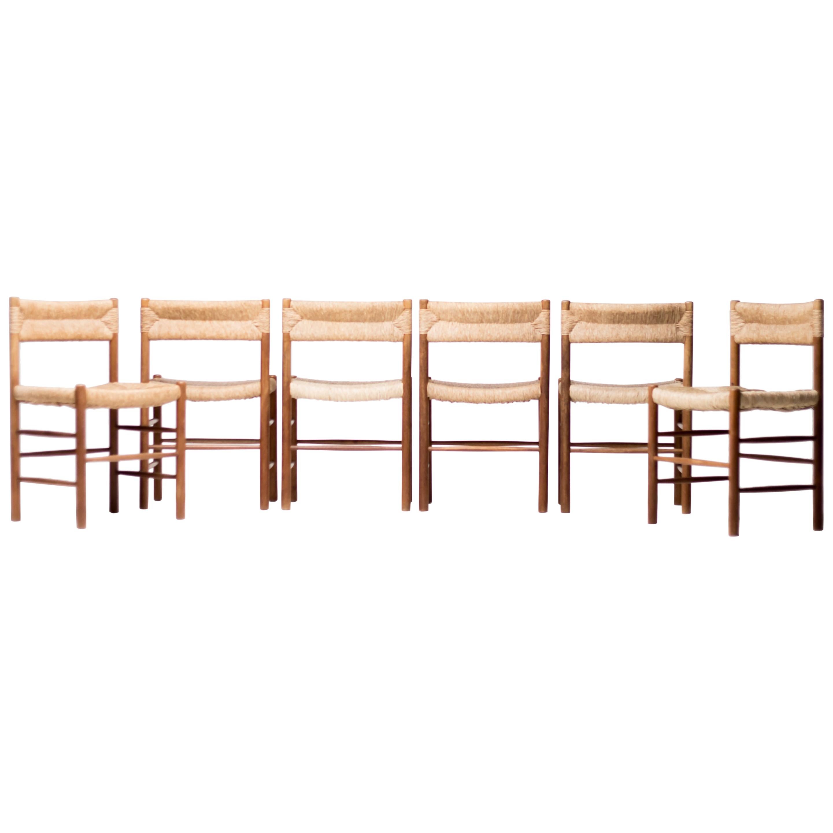 Set of Six Charlotte Perriand "Dordogne" Chairs