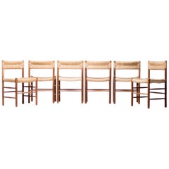 Set of Six Charlotte Perriand "Dordogne" Chairs