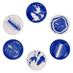 Ensemble de six assiettes plates en porcelaine Charlotte Perriand par Cassina