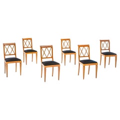 Set of Six Cherry Dining Chairs, 19th Century