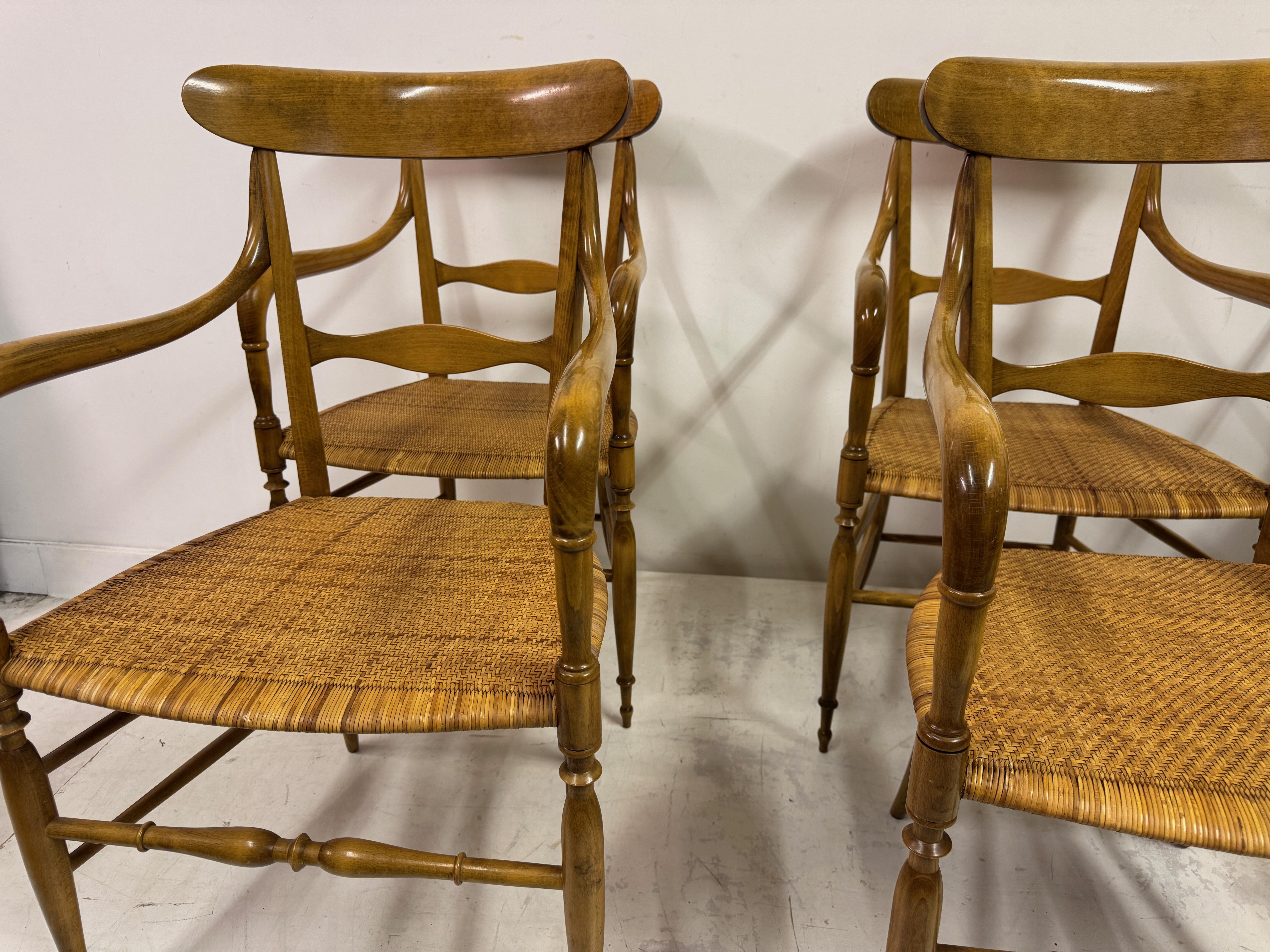 Italian Set of Six Chiavari Companino Armchairs by Fratelli Levaggi For Sale