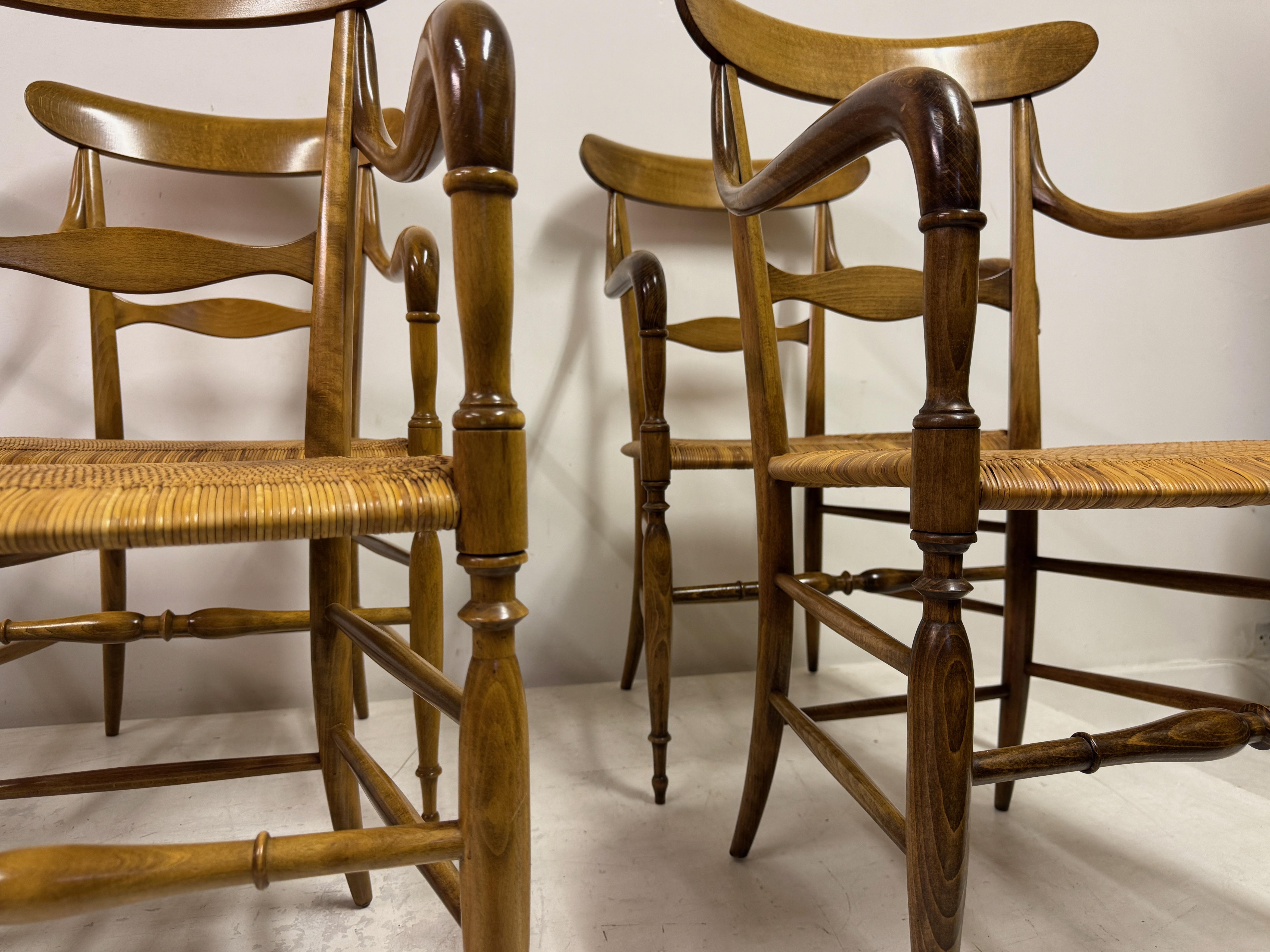 20th Century Set of Six Chiavari Companino Armchairs by Fratelli Levaggi For Sale