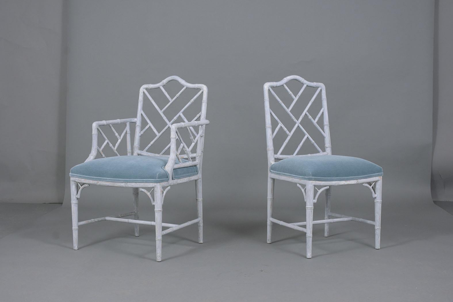 Late 20th Century Set of Six Chinese Chippendale Dining Chairs