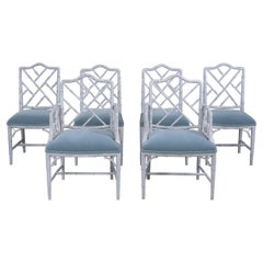 Set of Six Chinese Chippendale Dining Chairs