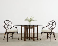 Set of Six Chinese Chippendale Garden Dining Chairs by Richard Frinier