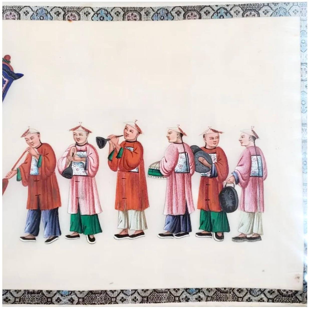 Set Of Six Chinese Export Paintings on Pith Paper For Sale 9