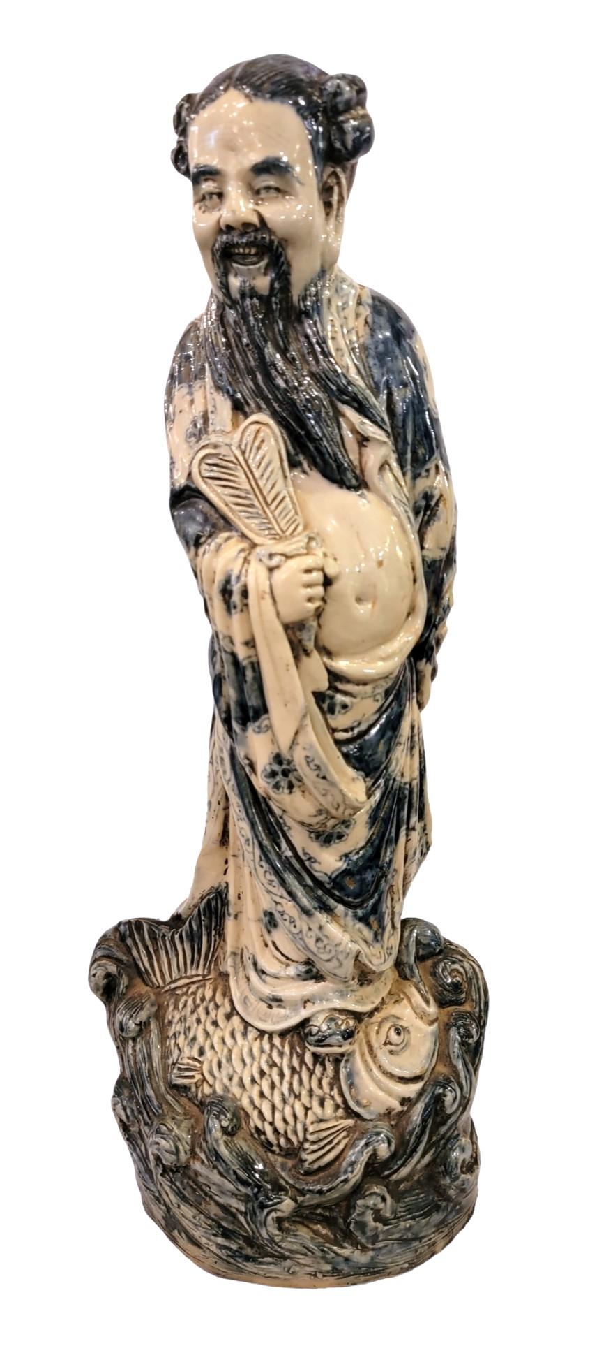 Set of Six Chinese Immortals Ceramic Fugures 9