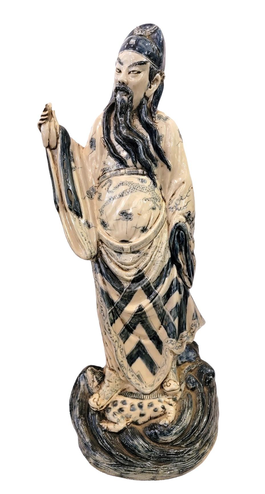 Chinese Export Set of Six Chinese Immortals Ceramic Fugures