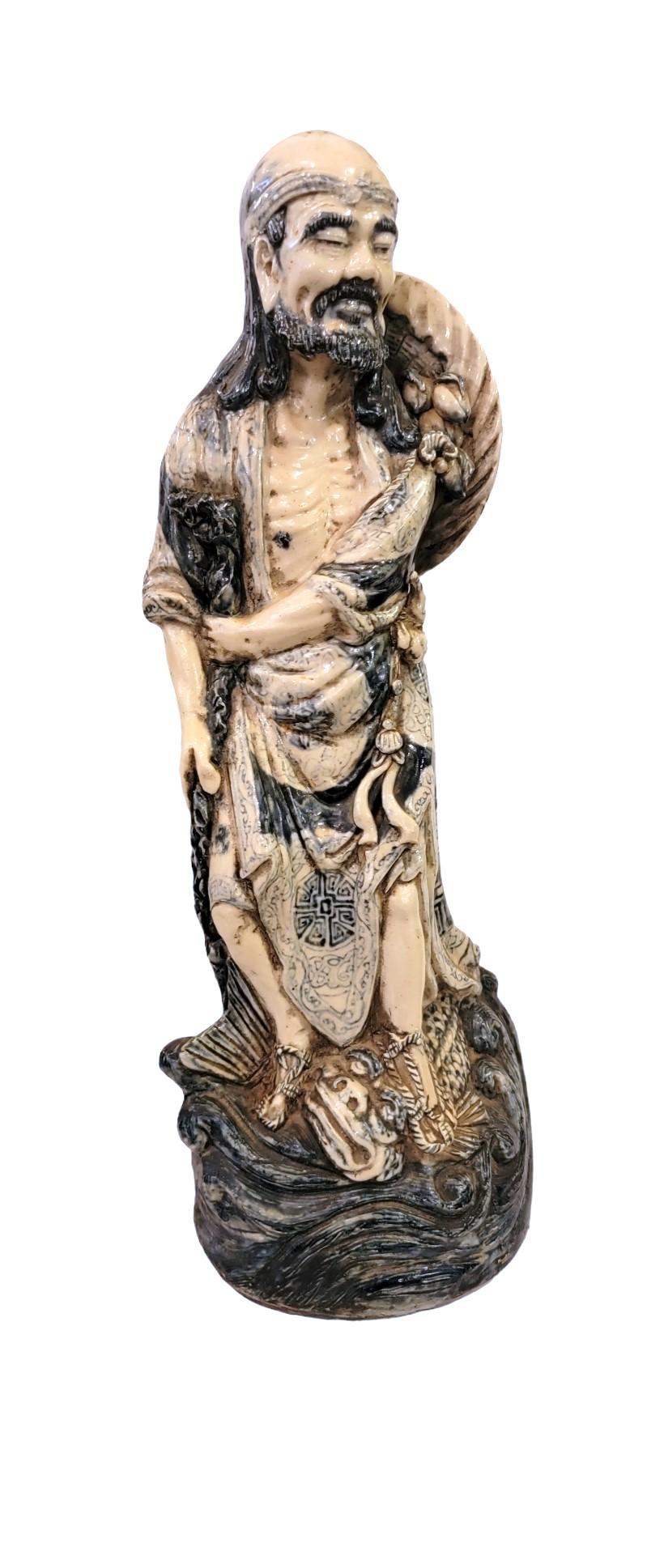20th Century Set of Six Chinese Immortals Ceramic Fugures