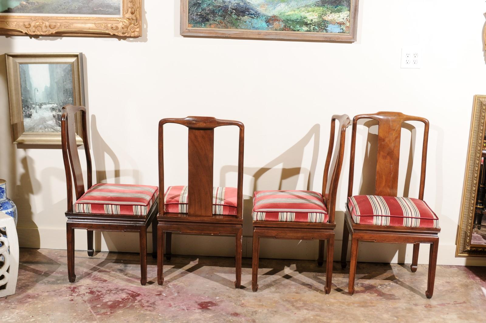 Fabric Set of Six Chinese Ming Style Chairs