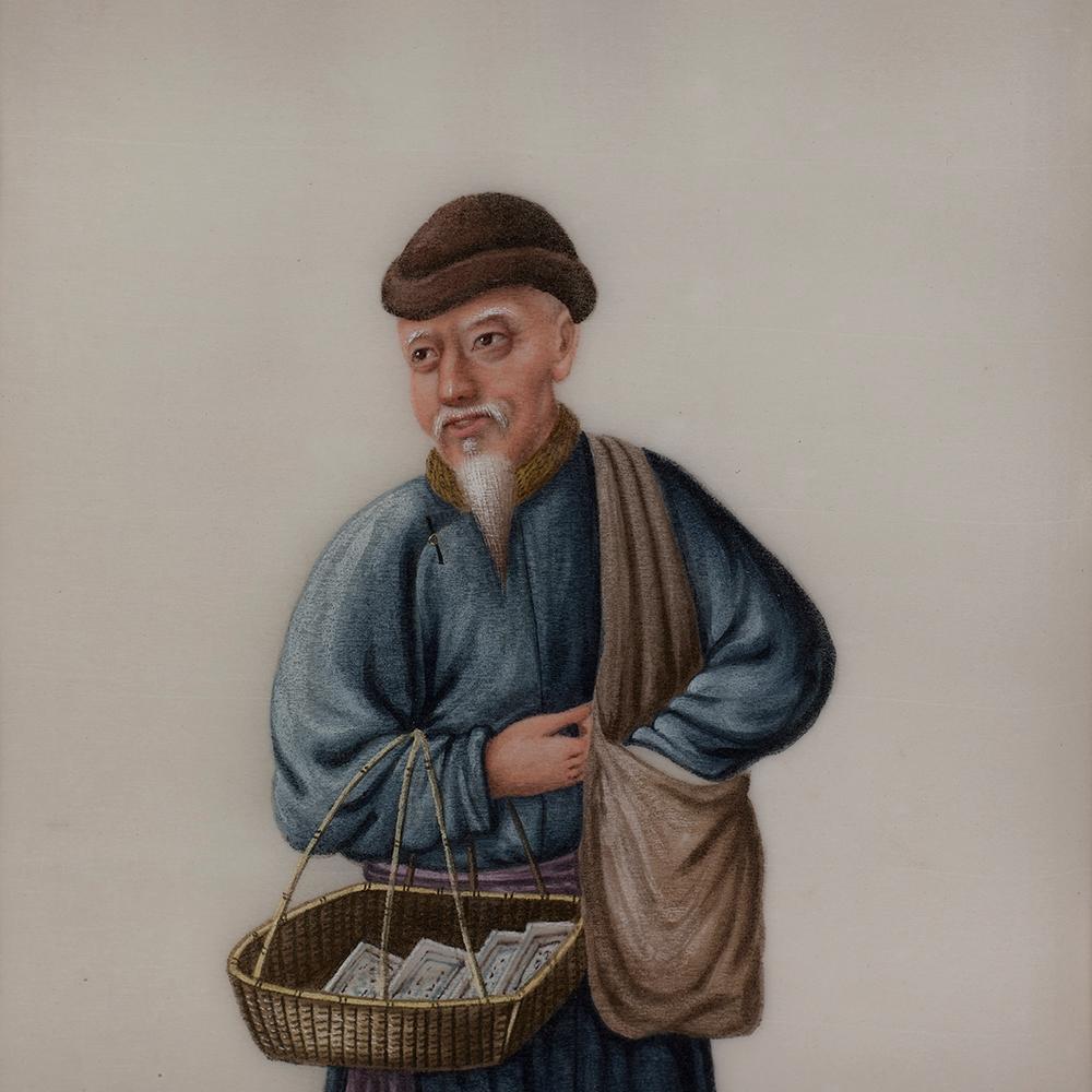 Set of Six Chinese Watercolours on Pith Paper Depicting Artisans Canton, 1835 For Sale 4