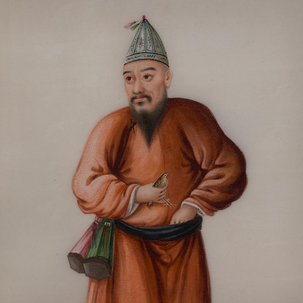 Ensemble de six aquarelles chinoises sur papier de riz représentant des artisans de Canton, 1835 en vente 5