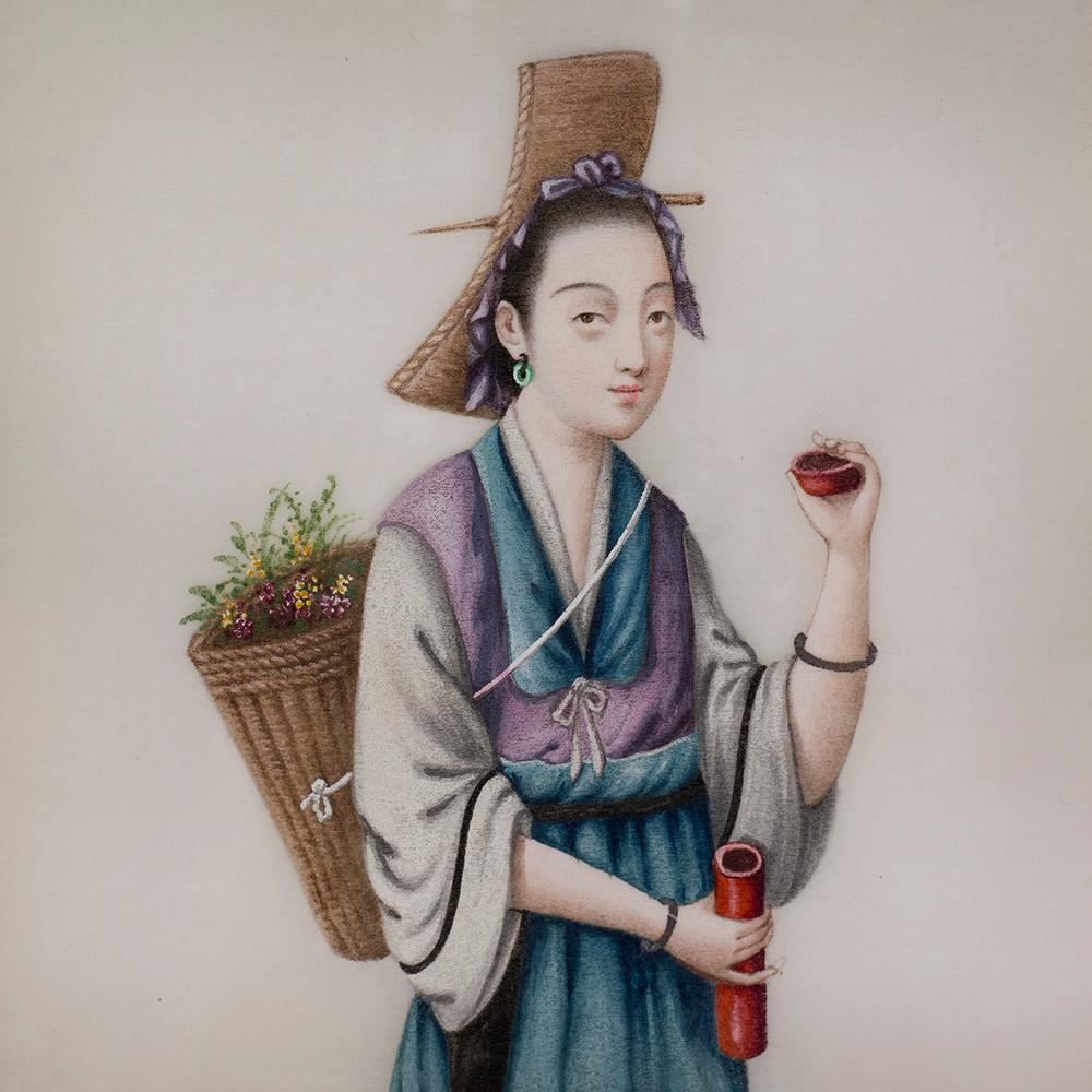 19th Century Set of Six Chinese Watercolours on Pith Paper Depicting Artisans Canton, 1835 For Sale