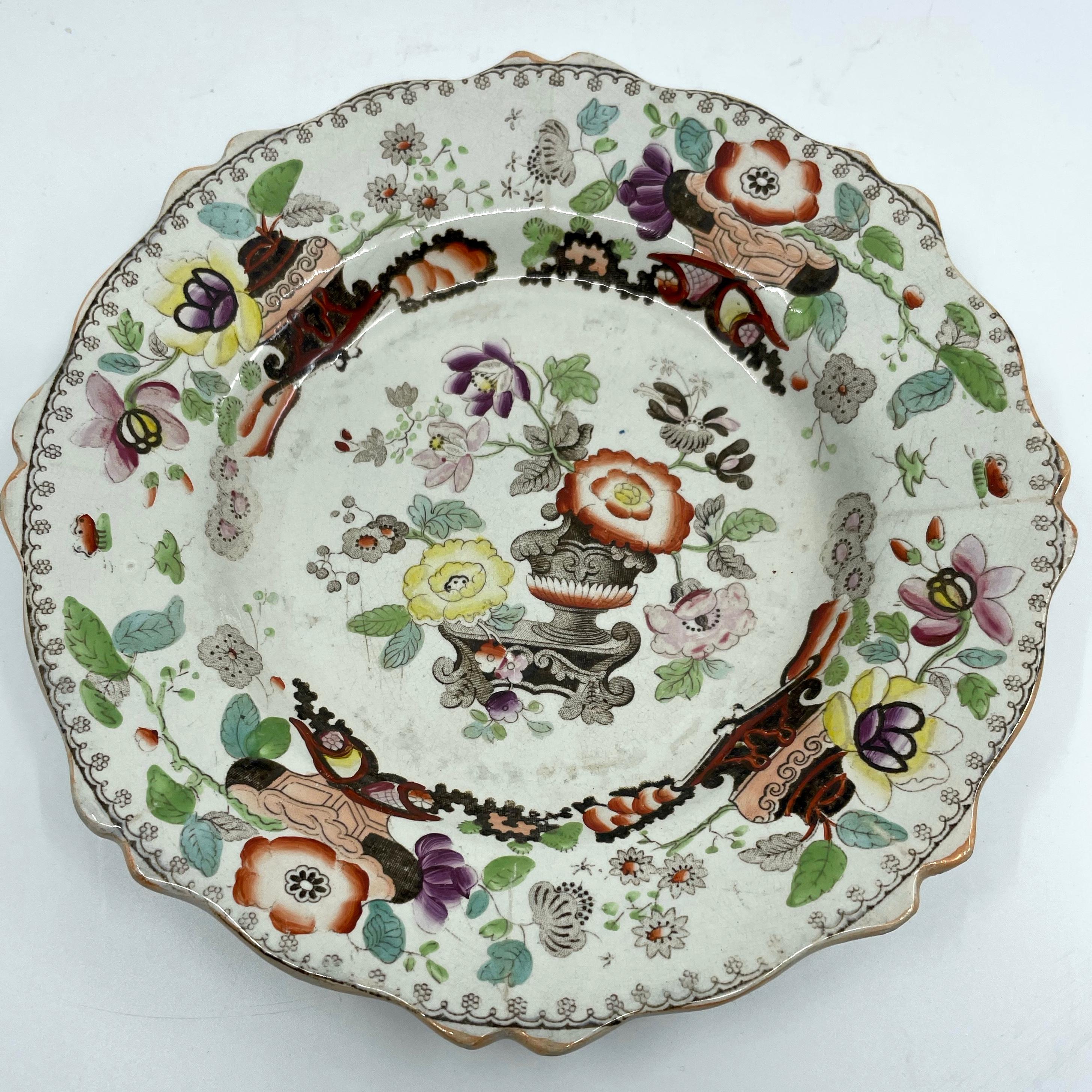 Porcelain Set of Six Chinoiserie Plates