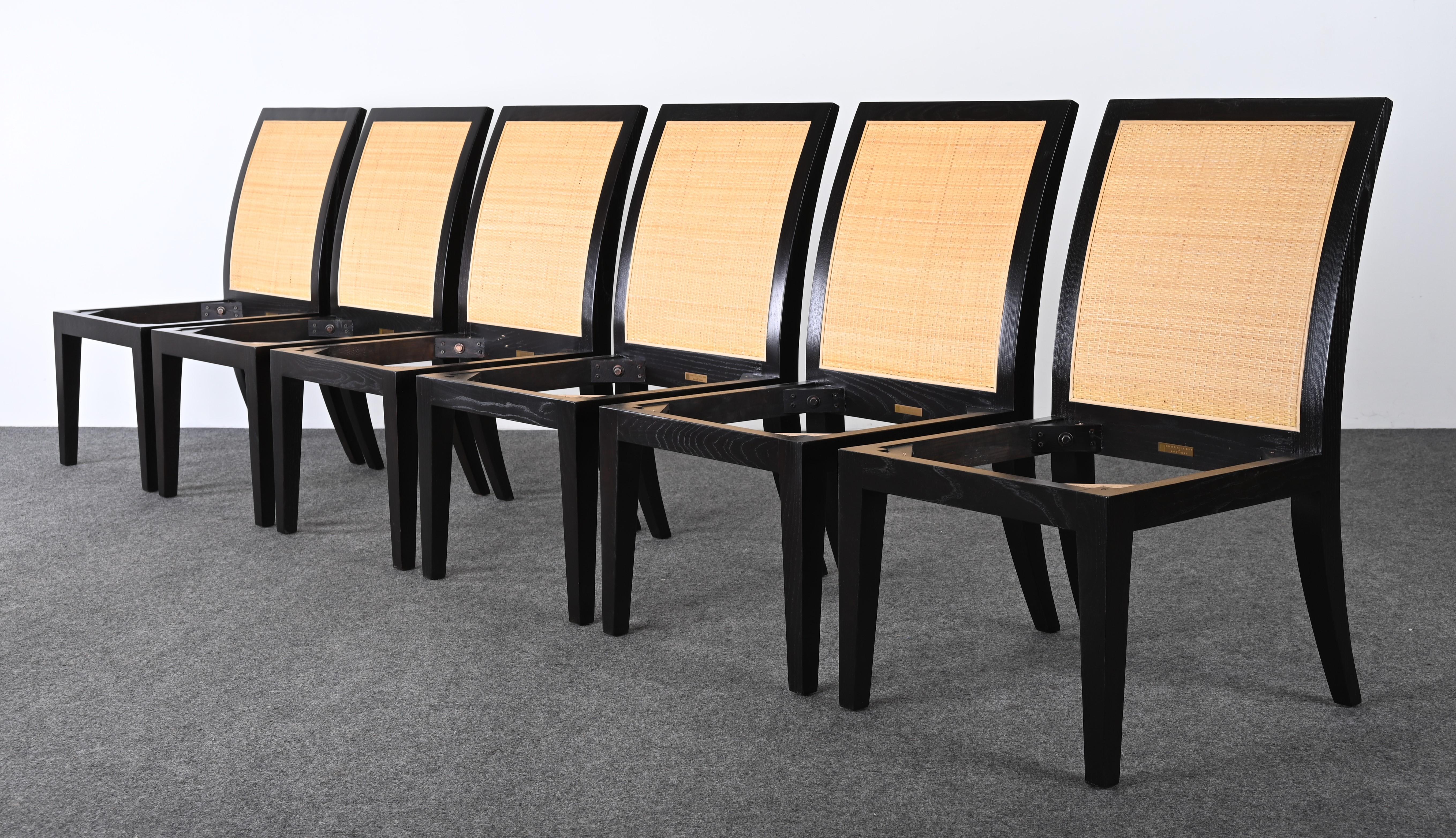 Set of Six Christian Liaigre Dining Chairs, 20th Century For Sale 4