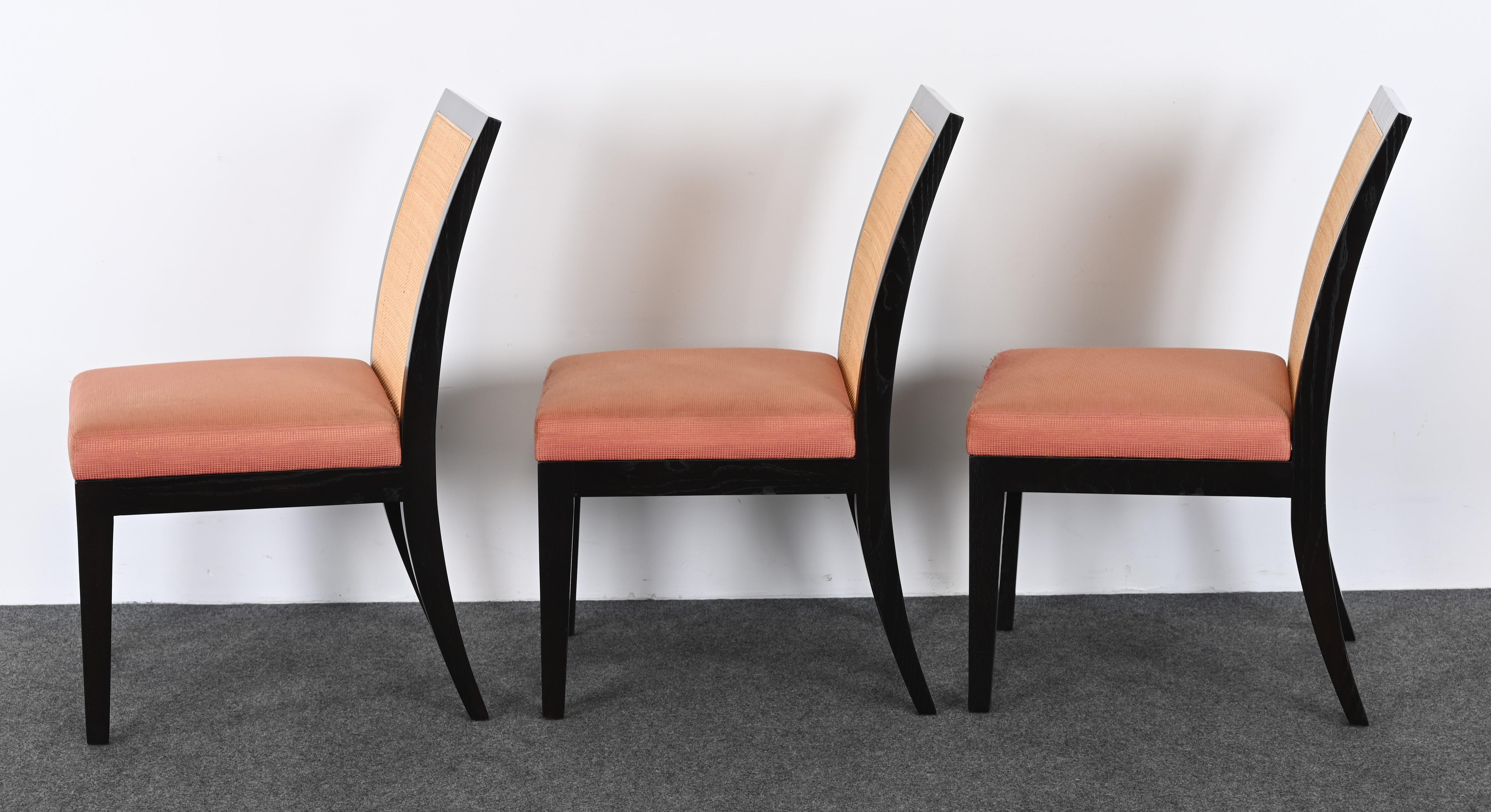 Cane Set of Six Christian Liaigre Dining Chairs, 20th Century For Sale