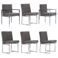 Set of Six Chrome Dining Chairs