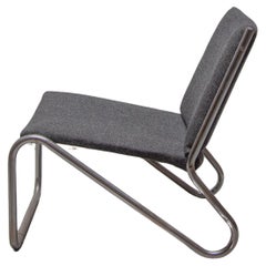 Set di cinque sedie da salotto in stile Bauhaus in acciaio tubolare cromato