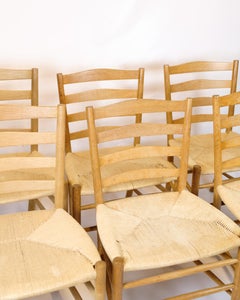 Set Of Six Church Chairs Model Church Chair In Oak By Kaare Klint From 1960s