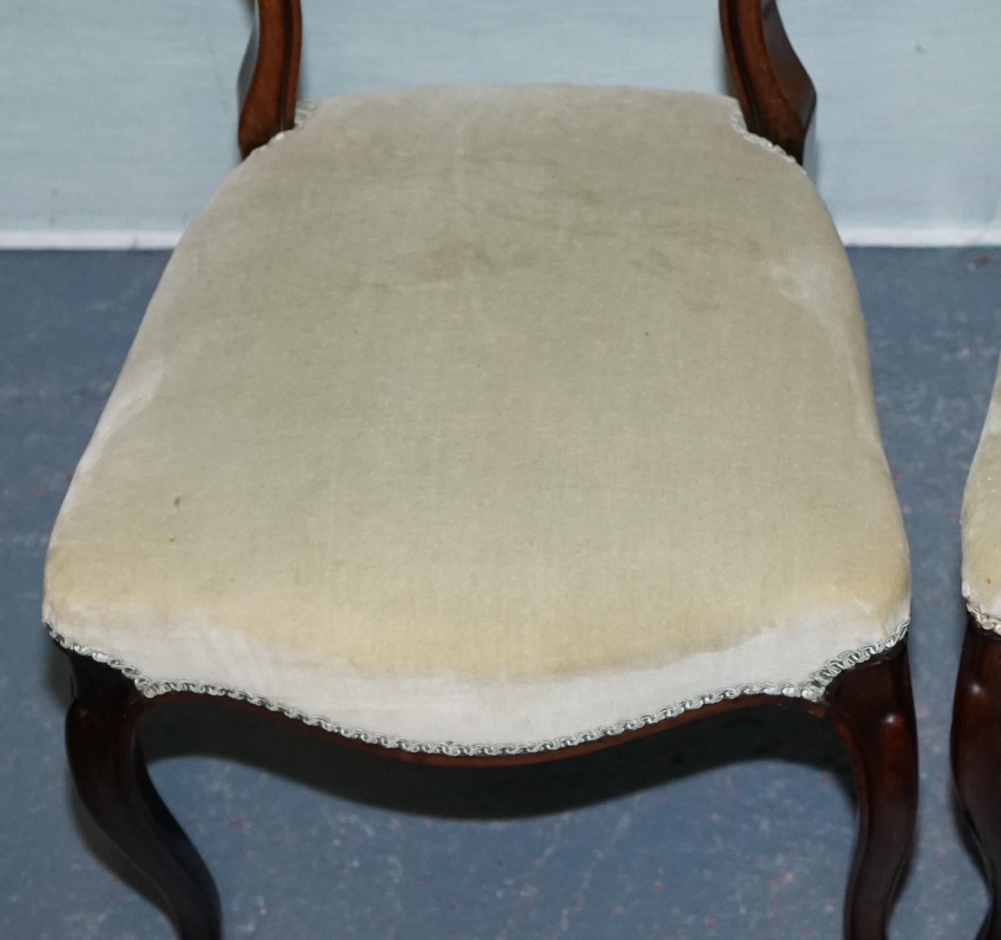 SÉRIE DE SIX CHAISES À DÎNER VICTORIENNES À DOS DE BALLOON CIRCA 1860 en vente 2