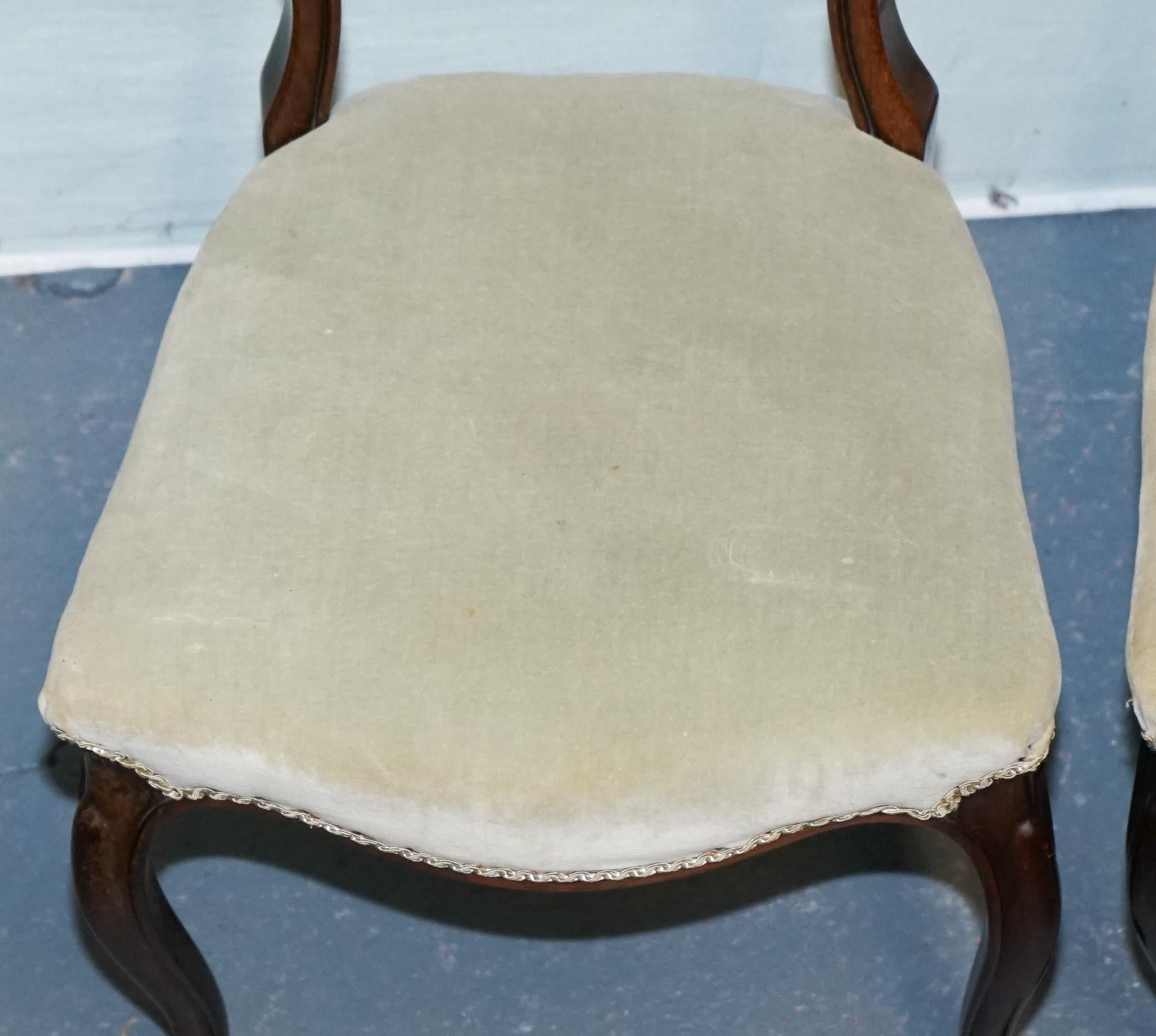 SÉRIE DE SIX CHAISES À DÎNER VICTORIENNES À DOS DE BALLOON CIRCA 1860 en vente 6