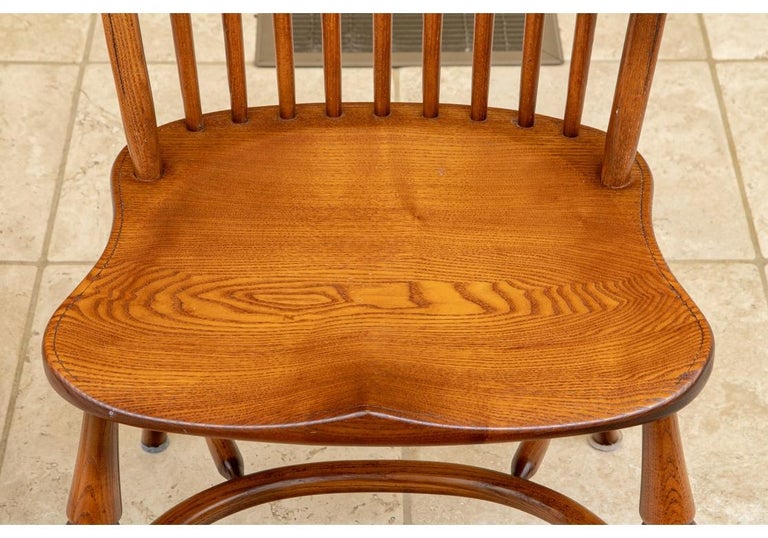 Set of Six Classic Bow Back Oak Windsor Chairs For Sale at 1stDibs
