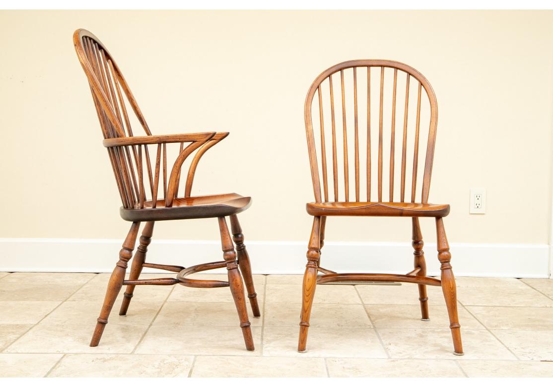 Set of Six Classic Bow Back Oak Windsor Chairs 3