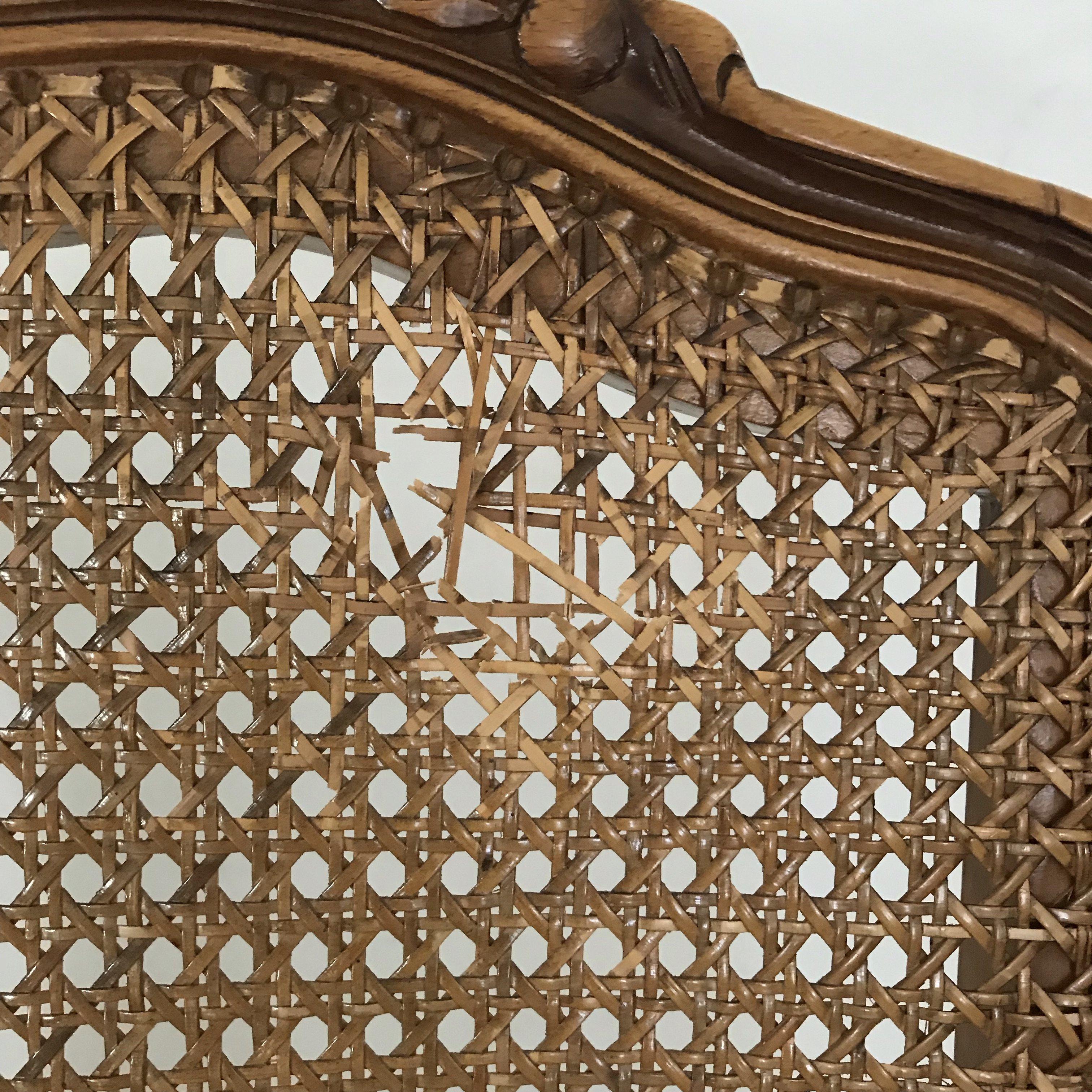 Set of Six Classic French Carved and Caned Louis XV Walnut Chairs 8