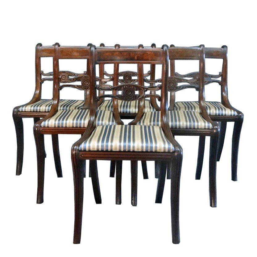 Set of Six Classical Dining Chairs Attributable to Duncan Phyfe, New York