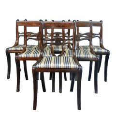 Antique Set of Six Classical Dining Chairs Attributable to Duncan Phyfe, New York