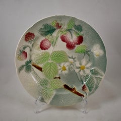 Set of Six Clement French Faïence Fruit Plates, 'b' circa 1900