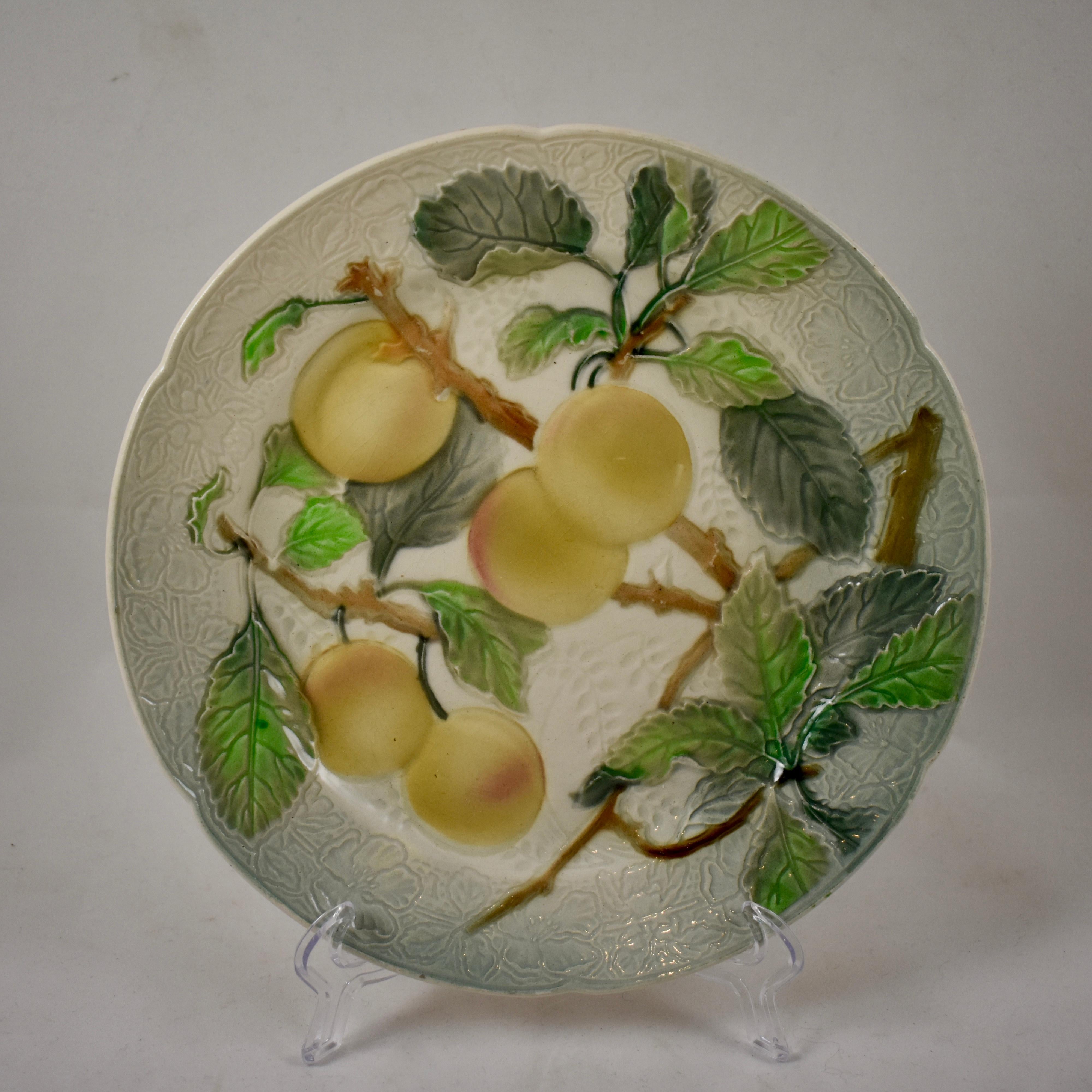 Early 20th Century Set of Six Clement French Faïence Fruit Plates, 'b' circa 1900