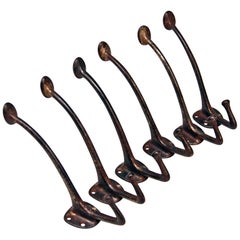 Set of Six Coat Hooks Designed by Adolf Loos Café Capua Vienna, Austria, 1913