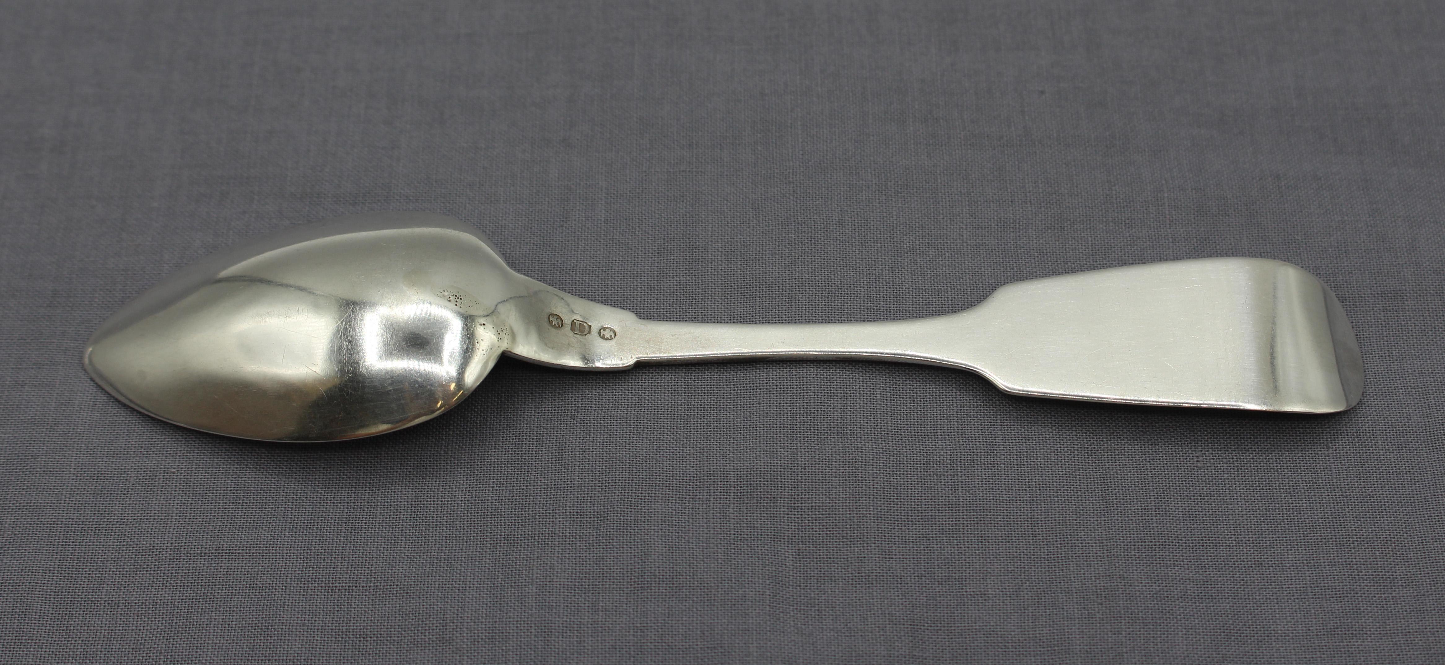 Set of Six Coin Silver Teaspoons, Circa Mid-19th Century For Sale 1