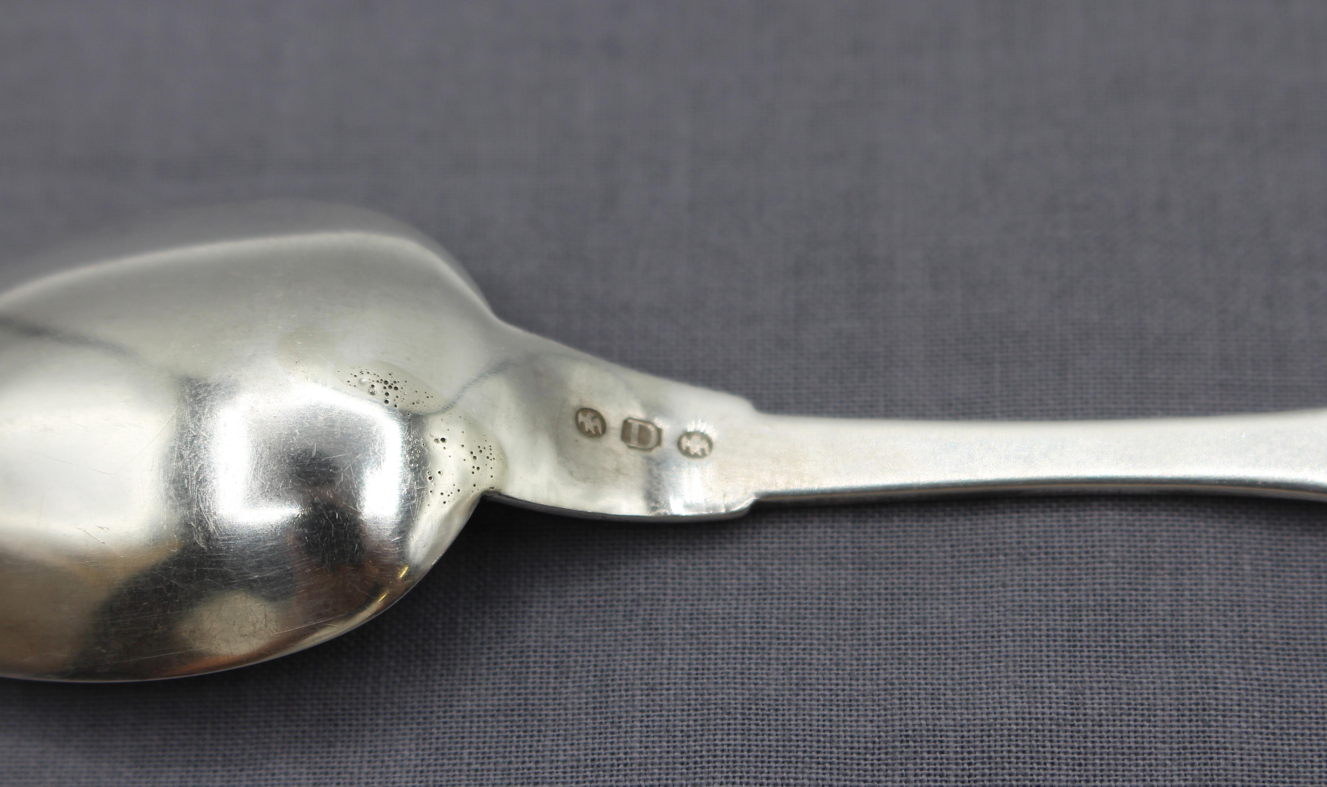 Set of Six Coin Silver Teaspoons, Circa Mid-19th Century For Sale 2