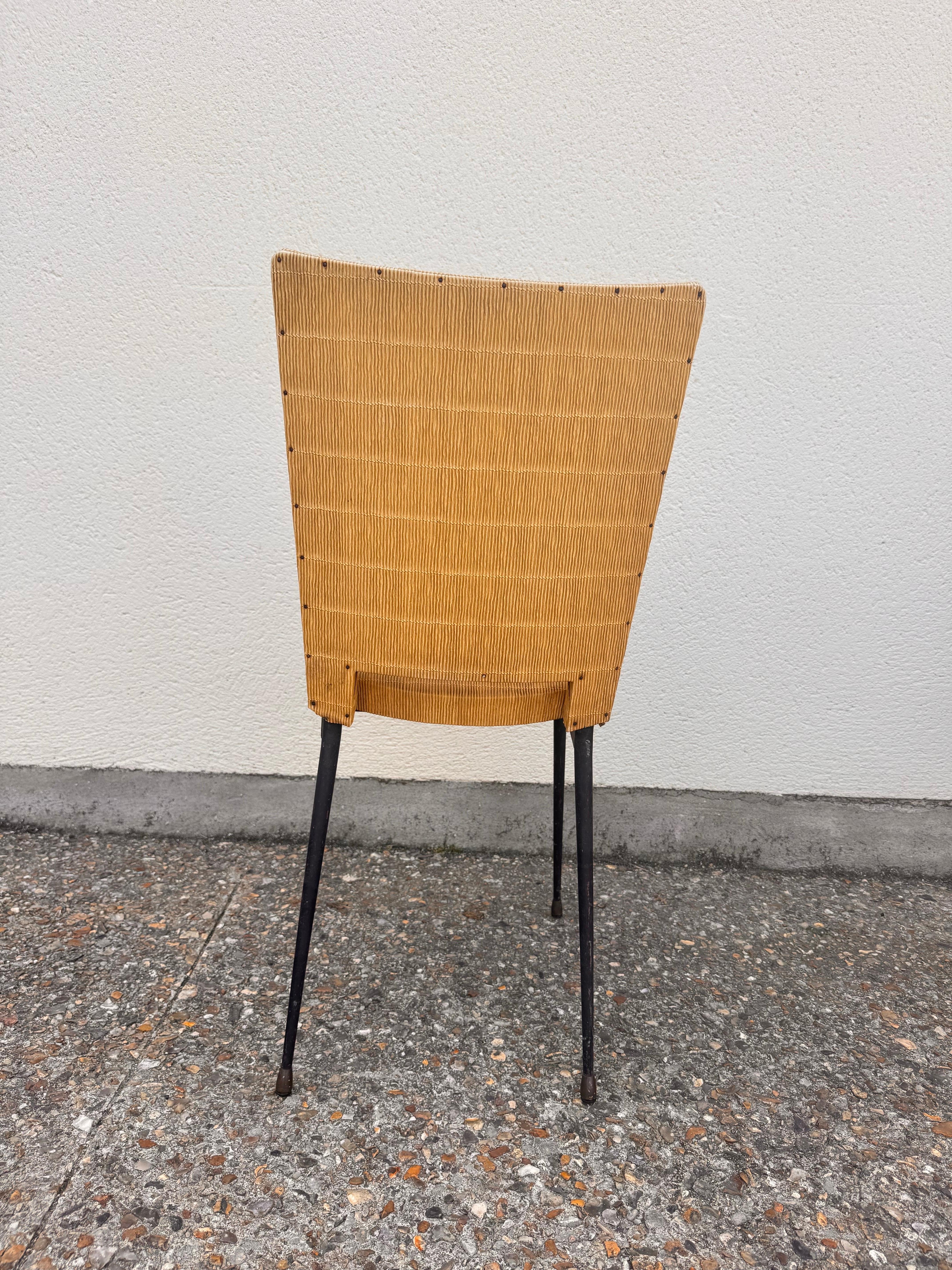 Faux Leather Set of six Colette Gueden chairs For Sale