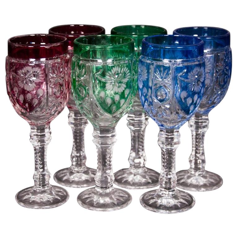 Vintage Colored Shot Glasses For Sale on 1stDibs