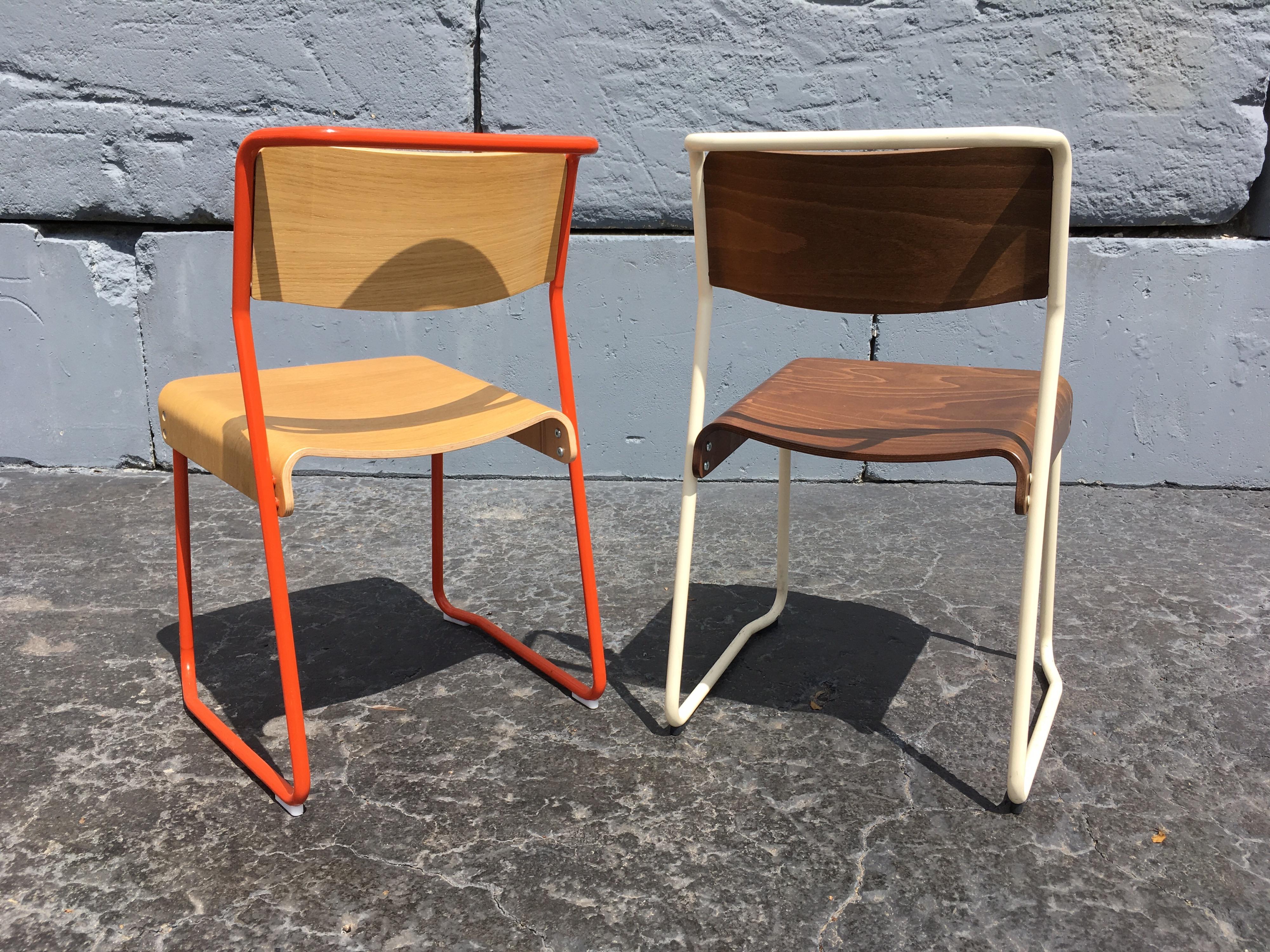 Set of Six Colorful Dining Chairs by Ed Carpenter & Andre Klauser, Canteen Chair 2