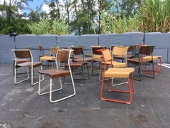 Set of Six Colorful Dining Chairs by Ed Carpenter & Andre Klauser, Canteen Chair