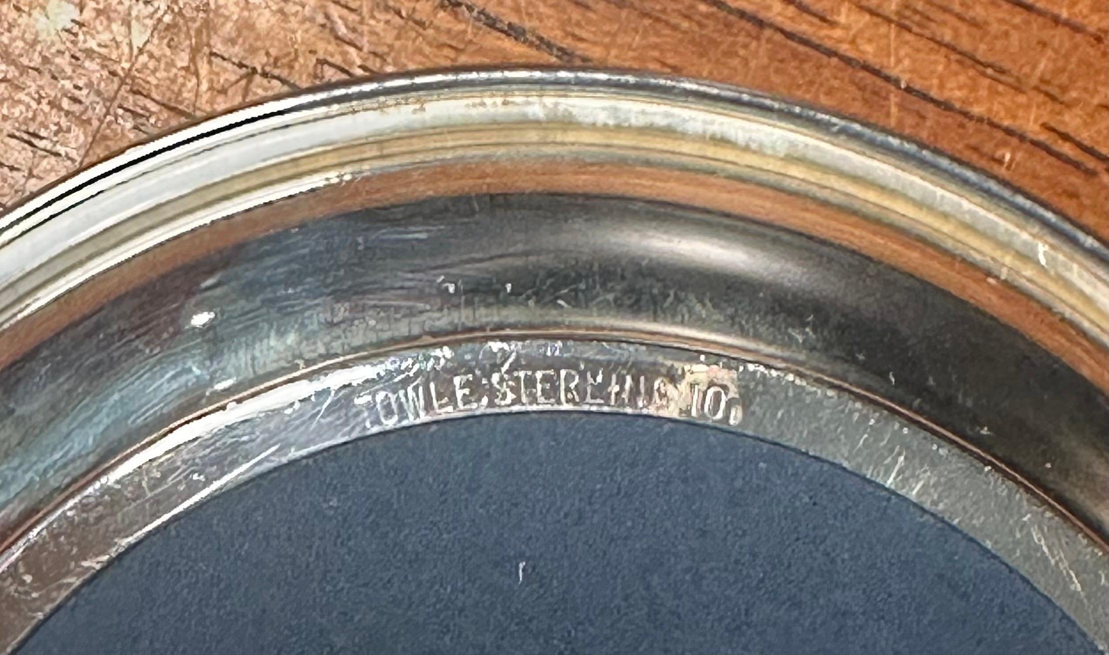 Juego de seis coloridos posavasos MCM de plata de ley y esmalte de Towle en venta 6