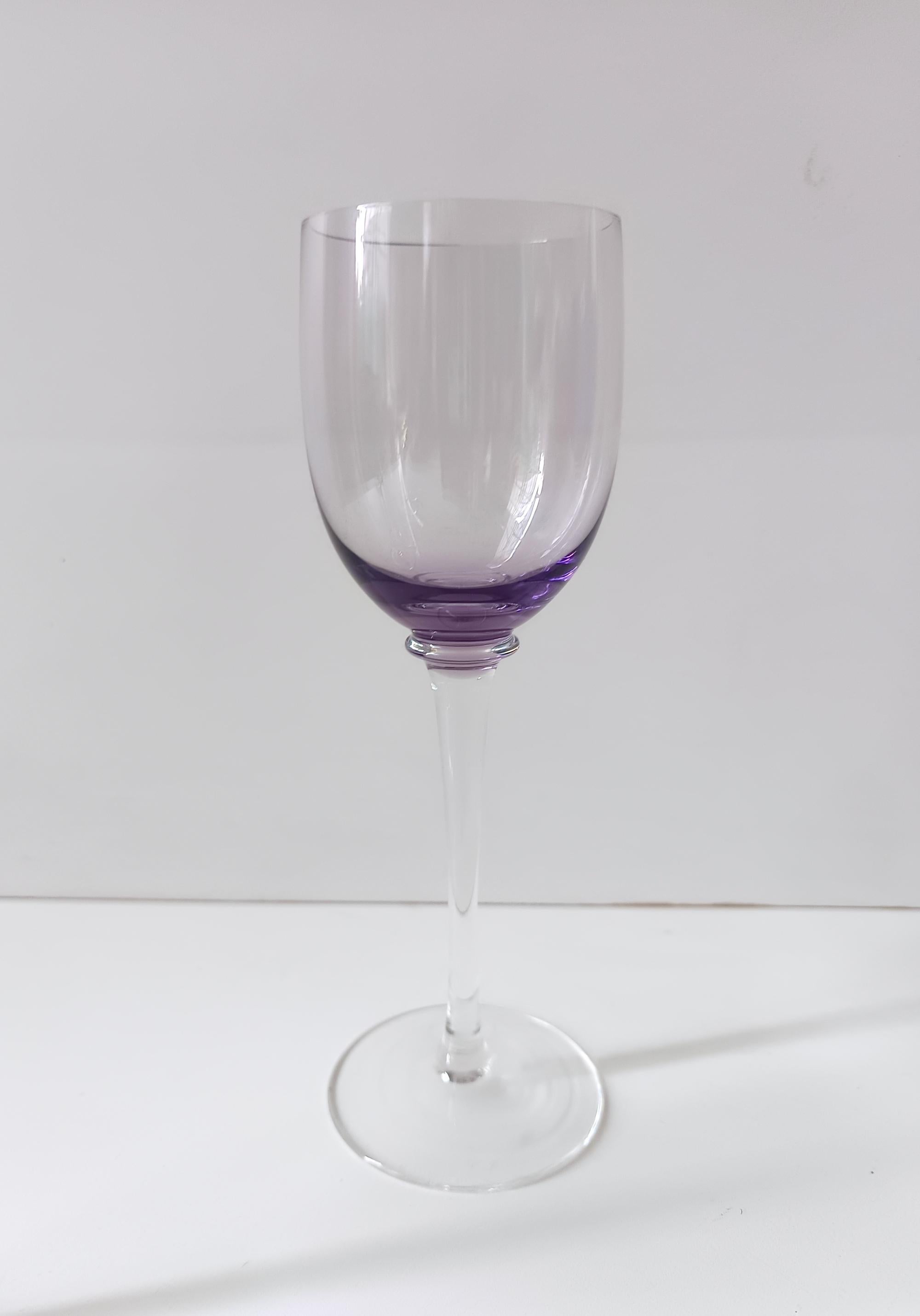 Fine XX secolo Set di sei bicchieri da vino colorati in vetro soffiato di Murano, Italia anni '80 in vendita