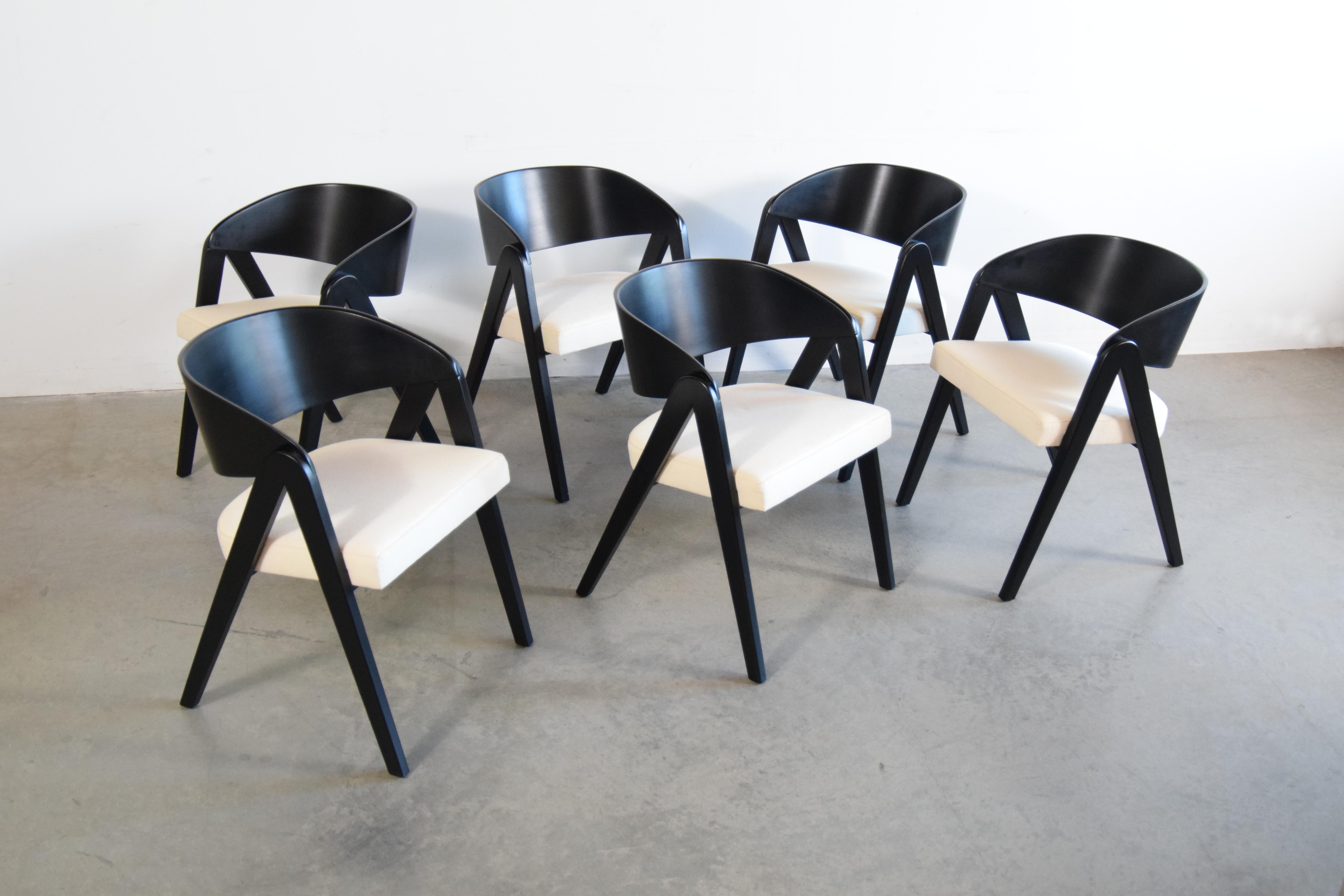 American Set of Six Compass Chairs by Allan Gould, circa 1948 For Sale