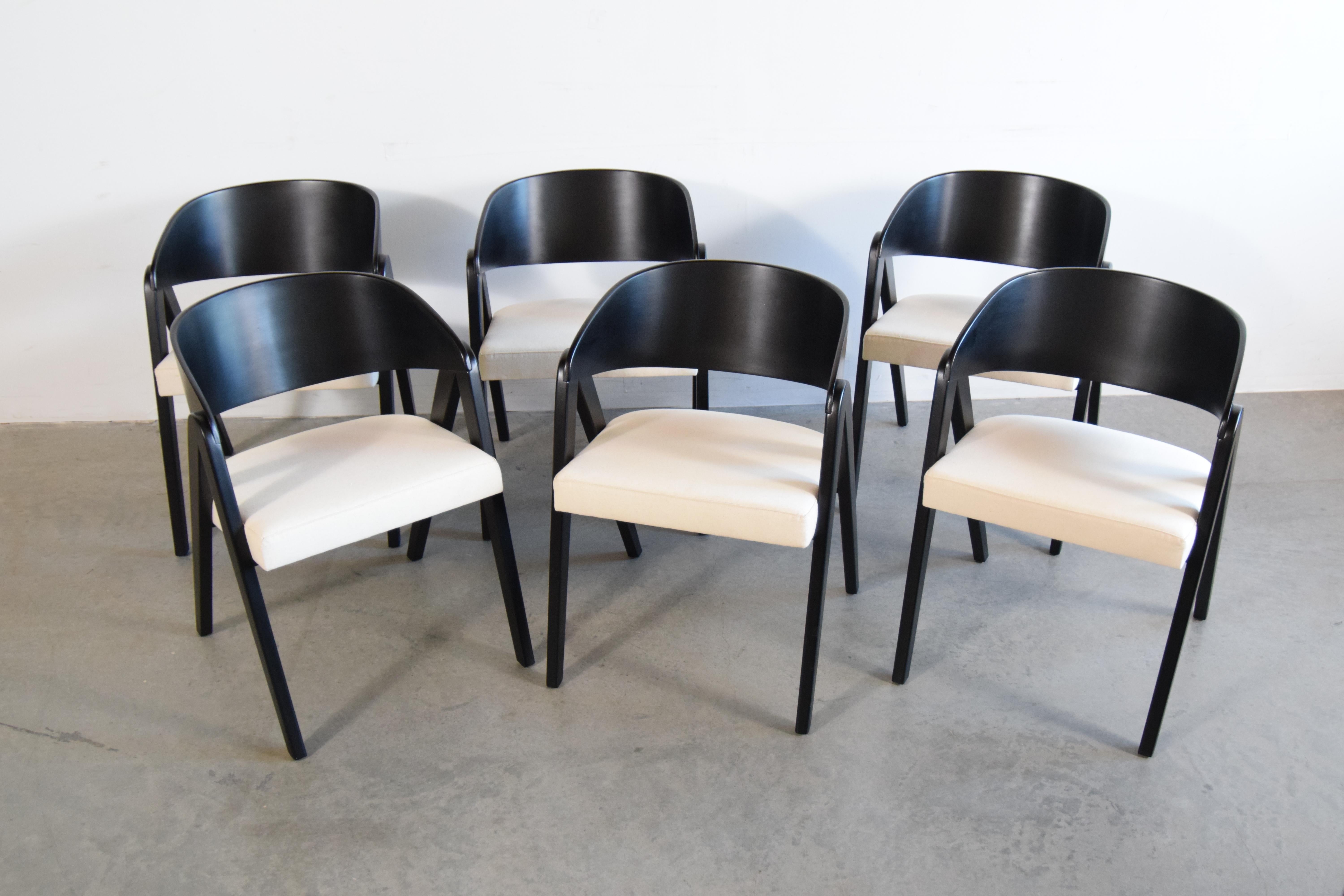 Birch Set of Six Compass Chairs by Allan Gould, circa 1948 For Sale