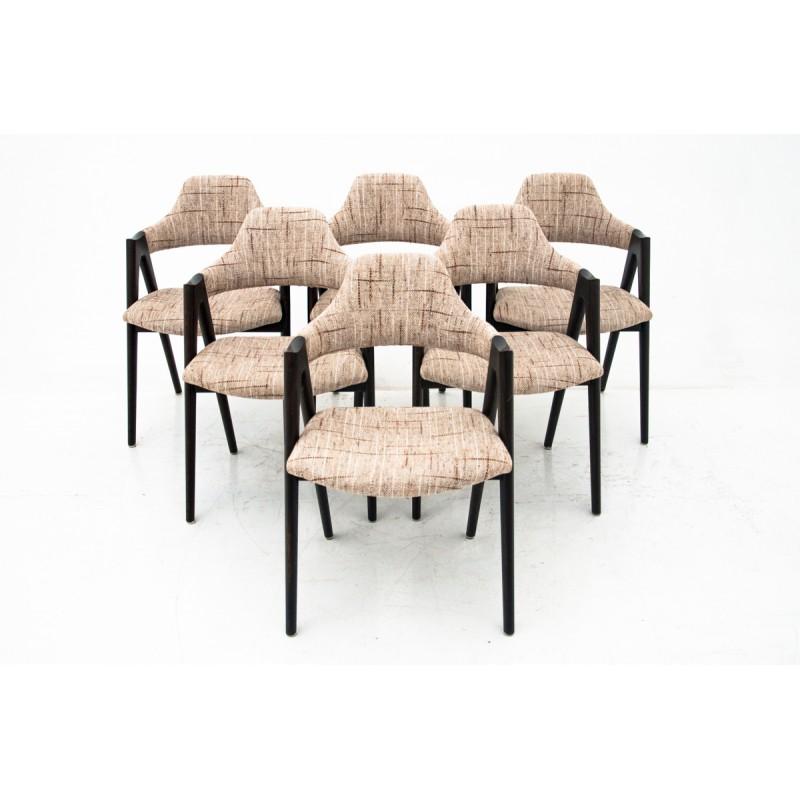 Set of Six Compass Chairs by Kai Kristiansen with Table, Danish Design, 1960s 1