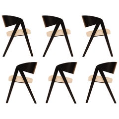 Set of Six Compass Dining Chairs Designed by Allan Gould