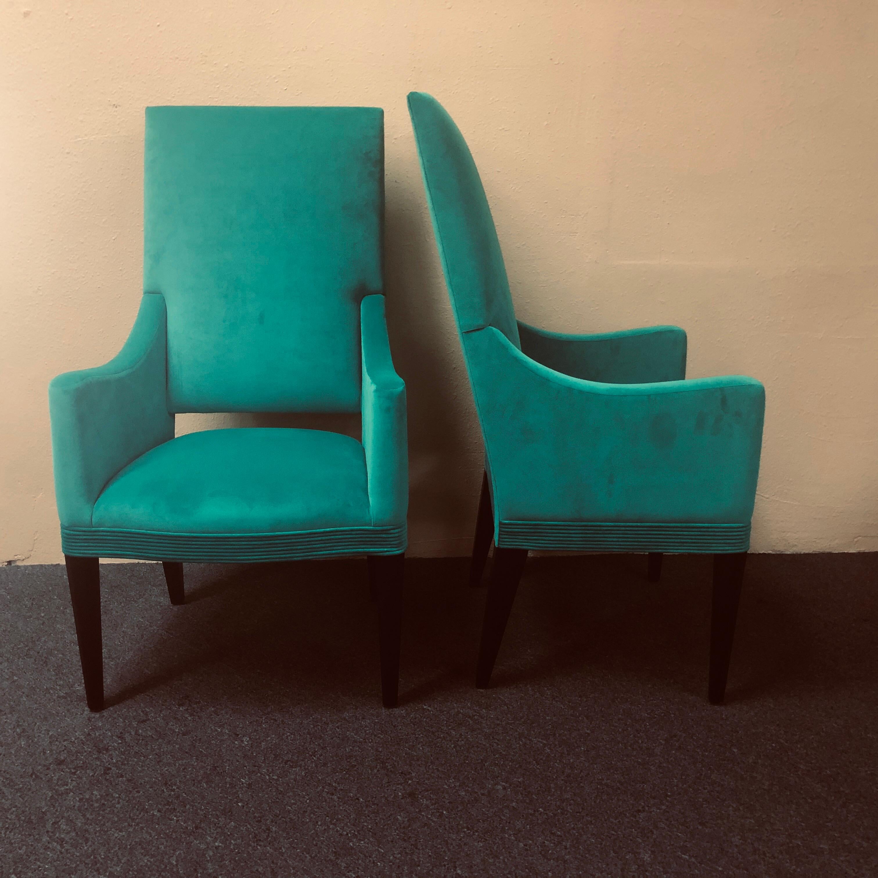 Set of Six Contemporary High Back Dining Chairs by Donghia In Good Condition In San Diego, CA