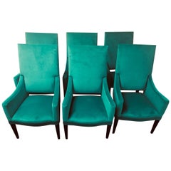 Set of Six Contemporary High Back Dining Chairs by Donghia
