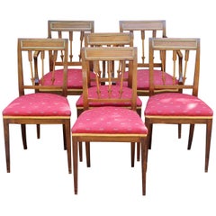 Set of Six Continental Neoclassical Dining Chairs