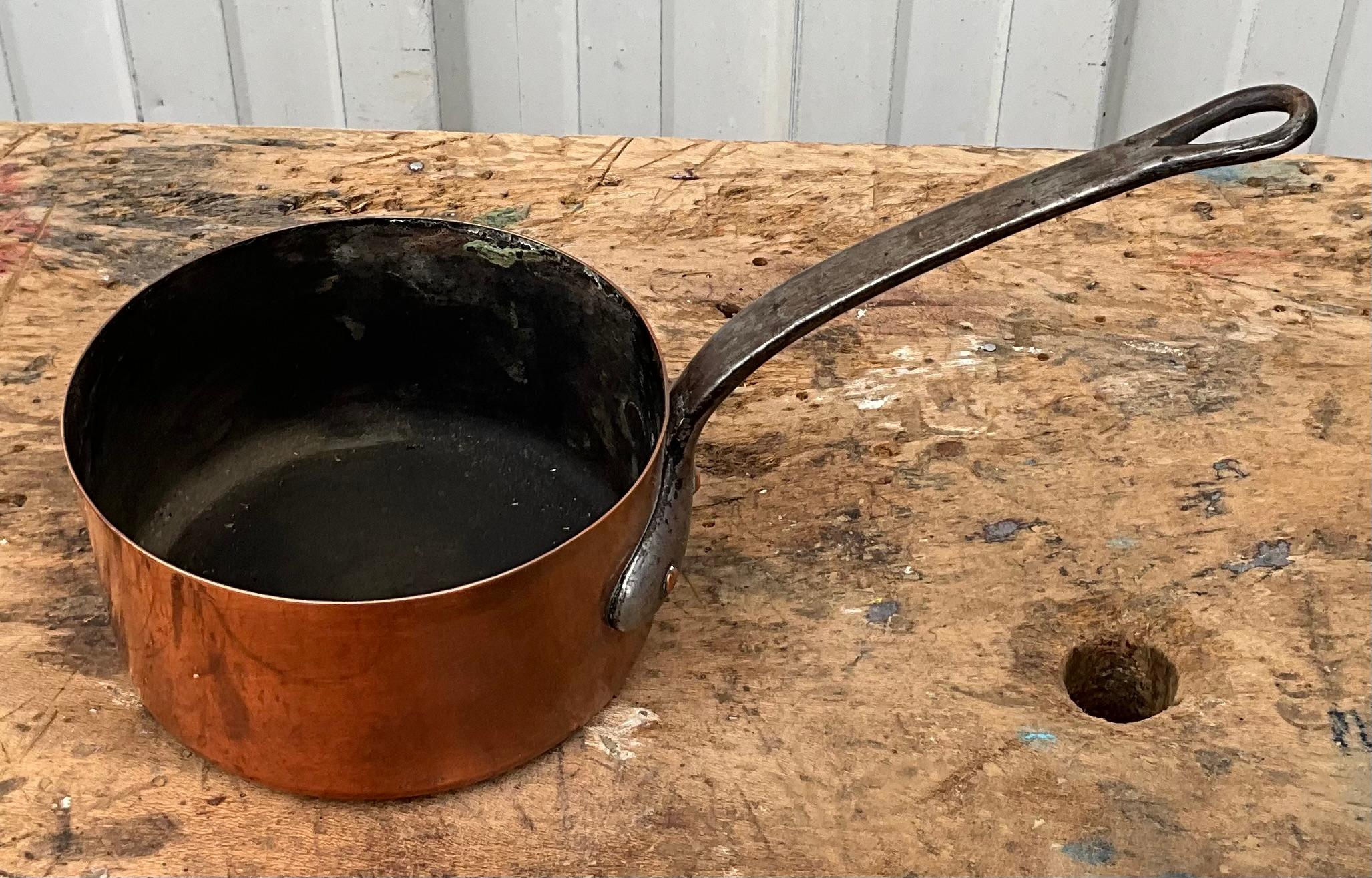 19th Century Set of six copper pans french 19th century For Sale